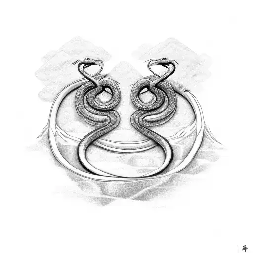 Snake and osiris  tattoo design idea