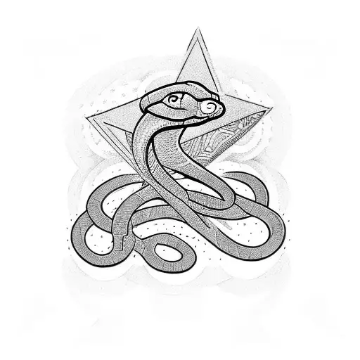 Snake and osiris  tattoo design idea