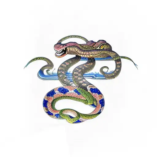 Snake and osiris  tattoo design idea