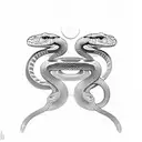 Snake and osiris  tattoo design idea