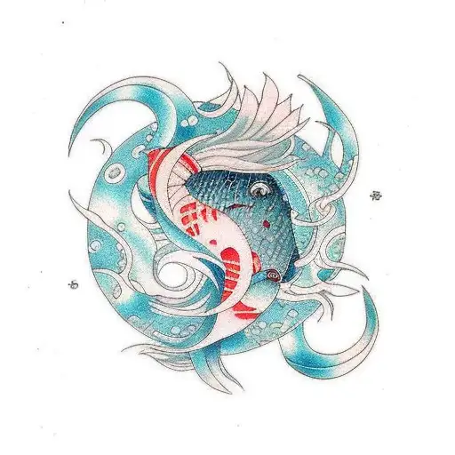 fish Betta sailor moon tattoo design idea