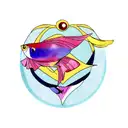fish Betta sailor moon tattoo design idea
