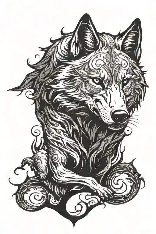wolf death evil darkness tattoo design idea