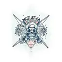 mapa con brujula tattoo design idea