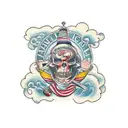 mapa con brujula tattoo design idea