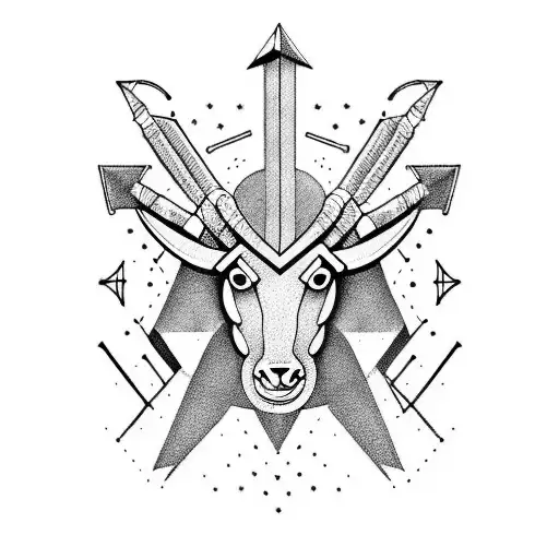 constelation of aries and arrows tattoo design idea
