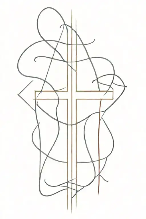 create a thin tattoo that goes downwards on ur back where ur spine is. a cross that fades into the word "proverbs" tattoo design idea