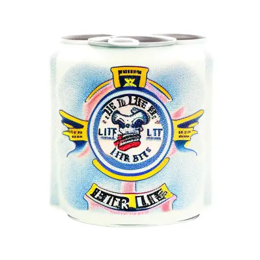 PBR Beer can with the label “Andy Liter and the Lite Beers” on the label tag tattoo design idea