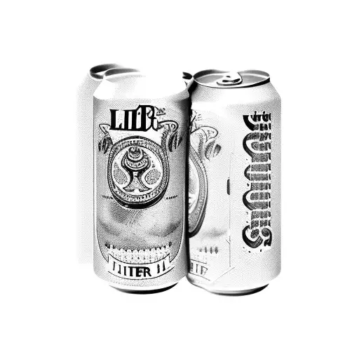 PBR Beer can with the label “Andy Liter and the Lite Beers” on the label tag tattoo design idea