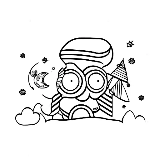 cookie and moon tattoo design idea