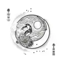 cookie and moon tattoo design idea