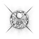 cookie and moon tattoo design idea