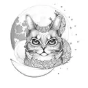 cookie and moon tattoo design idea