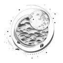 cookie and moon tattoo design idea