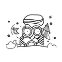 cookie and moon tattoo design idea