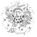 cookie and moon tattoo design idea