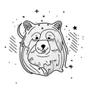 cookie and moon tattoo design idea