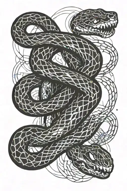 A tattoo design of a snake shedding its skin, symbolizing your recent divorce and growth from the experience tattoo design idea
