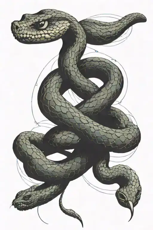 A tattoo design of a snake shedding its skin, symbolizing your recent divorce and growth from the experience tattoo design idea