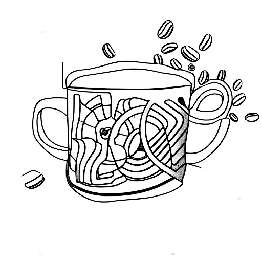 Combine a camera and a coffee cup in a unique way tattoo design idea