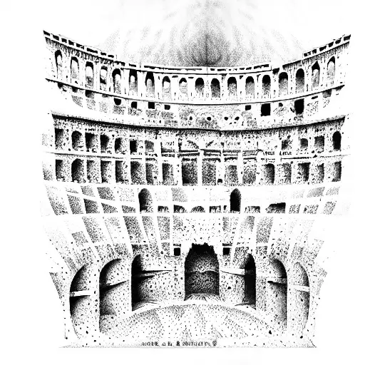 rome colliseum tattoo design idea