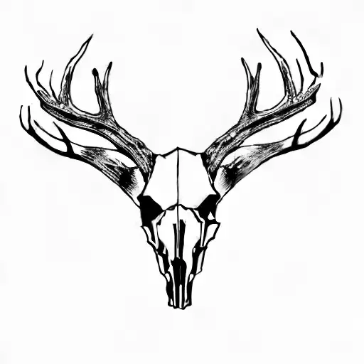 a deer skull tattoo design idea