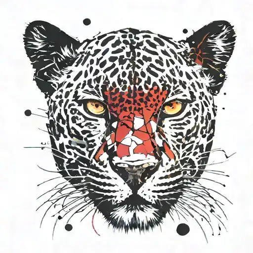 face of a black panther with a slit in the eye tattoo design idea