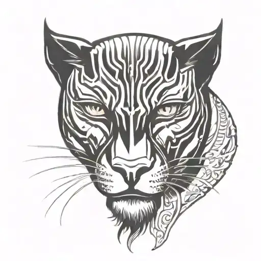 face of a black panther with a slit in the eye tattoo design idea
