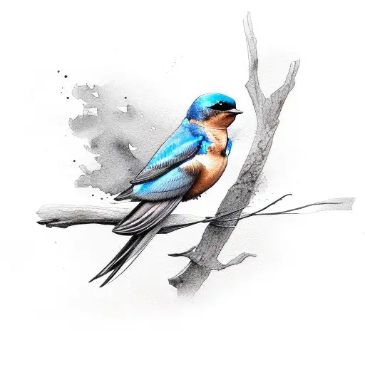 barn swallow watercolor tattoo design idea