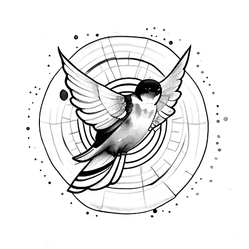 barn swallow watercolor tattoo design idea