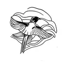 barn swallow watercolor tattoo design idea