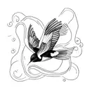 barn swallow watercolor tattoo design idea