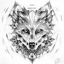 wolf wearing skull tattoo design idea
