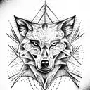 wolf wearing skull tattoo design idea