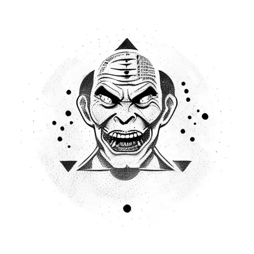 Happy but dangerous Entrepreneurship, Character with strenght, Courage and Grit tattoo design idea