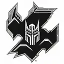 left half autobot right half decepticon logo tattoo design idea