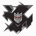 left half autobot right half decepticon logo tattoo design idea