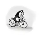 badger on a bike tattoo design idea