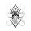 A unique fusion design combining elements of all three zodiac signs - Libra, Gemini, and Pisces tattoo design idea