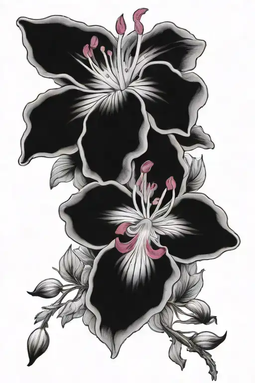Pelargonia and Fuchsia tattoo design idea