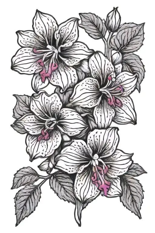 Pelargonia, and  Fuchsia tattoo design idea