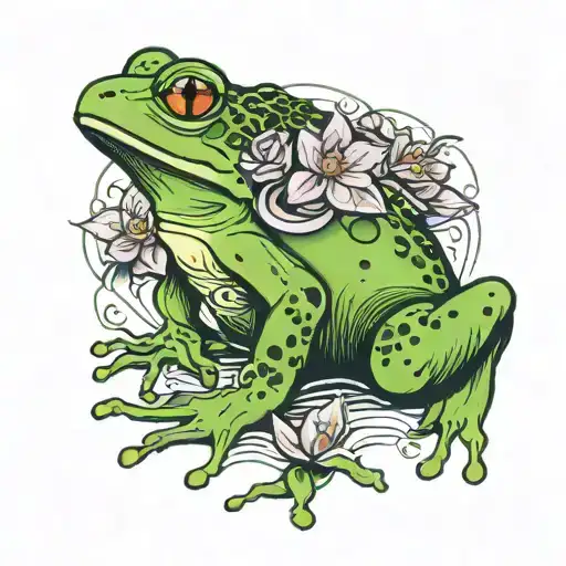 A frog that is half prince, half princess, but not in a typical frog form. tattoo design idea