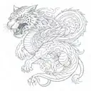 tiger fighting dragon  tattoo design idea