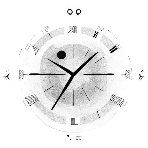 time is flying with family, endurance in work, circle shape tattoo design idea