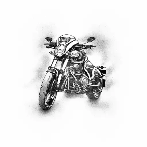 Bratva style tattoo of an aggressive motorcycle rider tattoo design idea