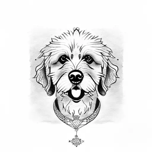 golden retriever and goldendoodle tattoo design idea
