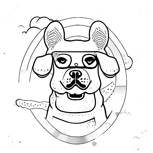 2 dog names - dino and bruno tattoo design idea