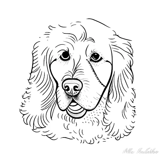 golden retriever and goldendoodle tattoo design idea