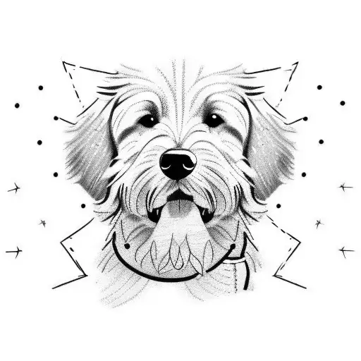 golden retriever and goldendoodle tattoo design idea