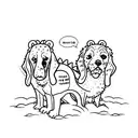 2 dog names - dino and bruno tattoo design idea